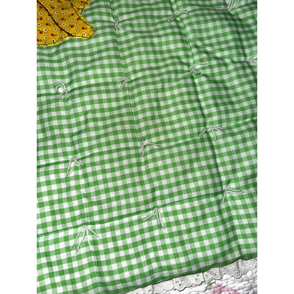 Vintage Baby Blanket Reversible & Hand Tied - Picture 3 of 6